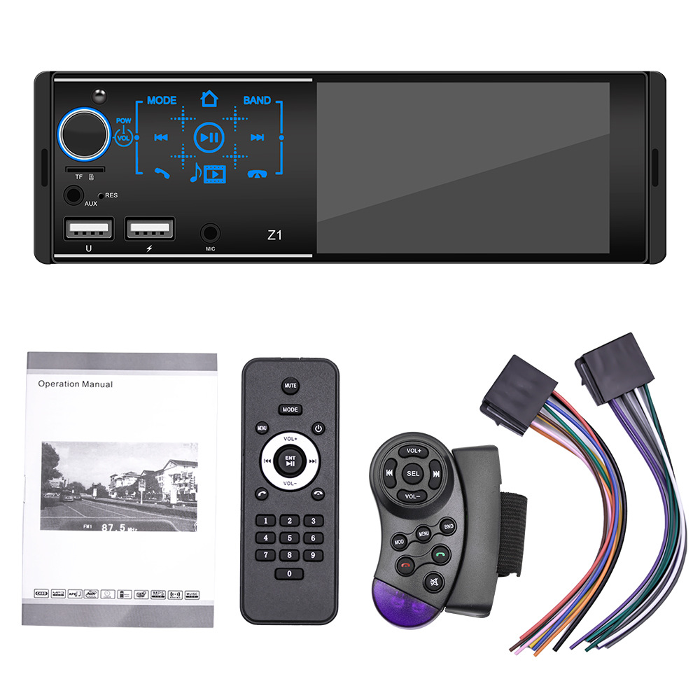 Z1 New Touch Screen Dual USB Bluetooth HandsFree Car Kit MP5 Player Colorful Light Card USB Drive Radio AllinOne Machine