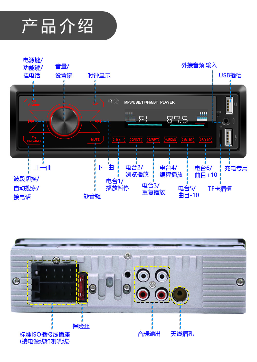 New M10 Touch Screen Dual USB Vehicular Bluetooth MP3 Player Colorful Light Card U Disk Radio All-in-One Machine New M10 Touch Screen Dual USB Vehicular Bluetooth MP3 Player Colorful Light Card U Disk Radio All-in-One Machine