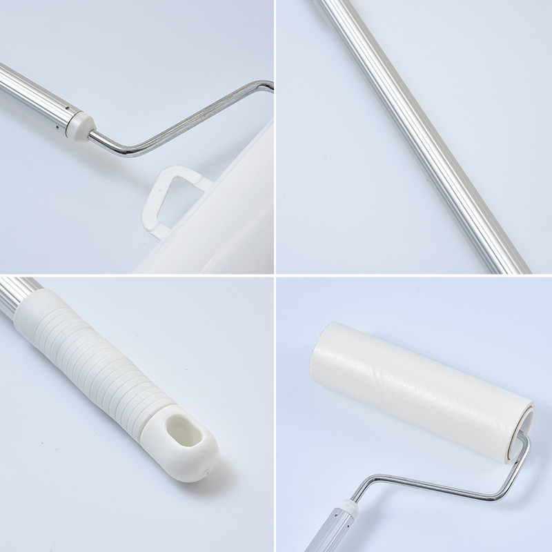 Tearable Lint Remover Roller Dust Sticking Paper Telescopic Long Handle Lint Remover Dust-Free Paper Scraps Floor
