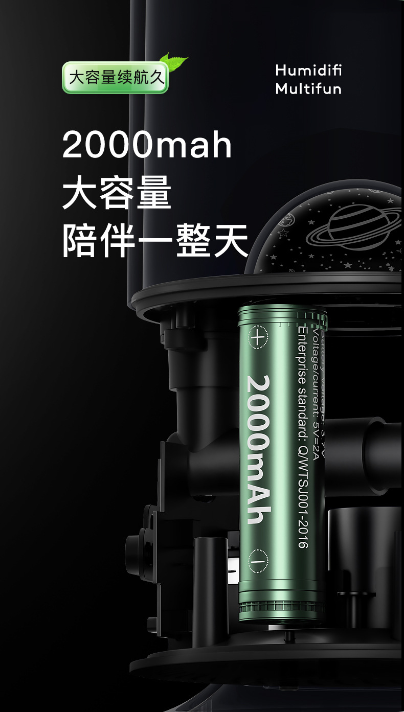 2021 New Rotating Projector Humidifier USB Built-in Battery Humidifier Bedroom Noiseless Humidifier Source