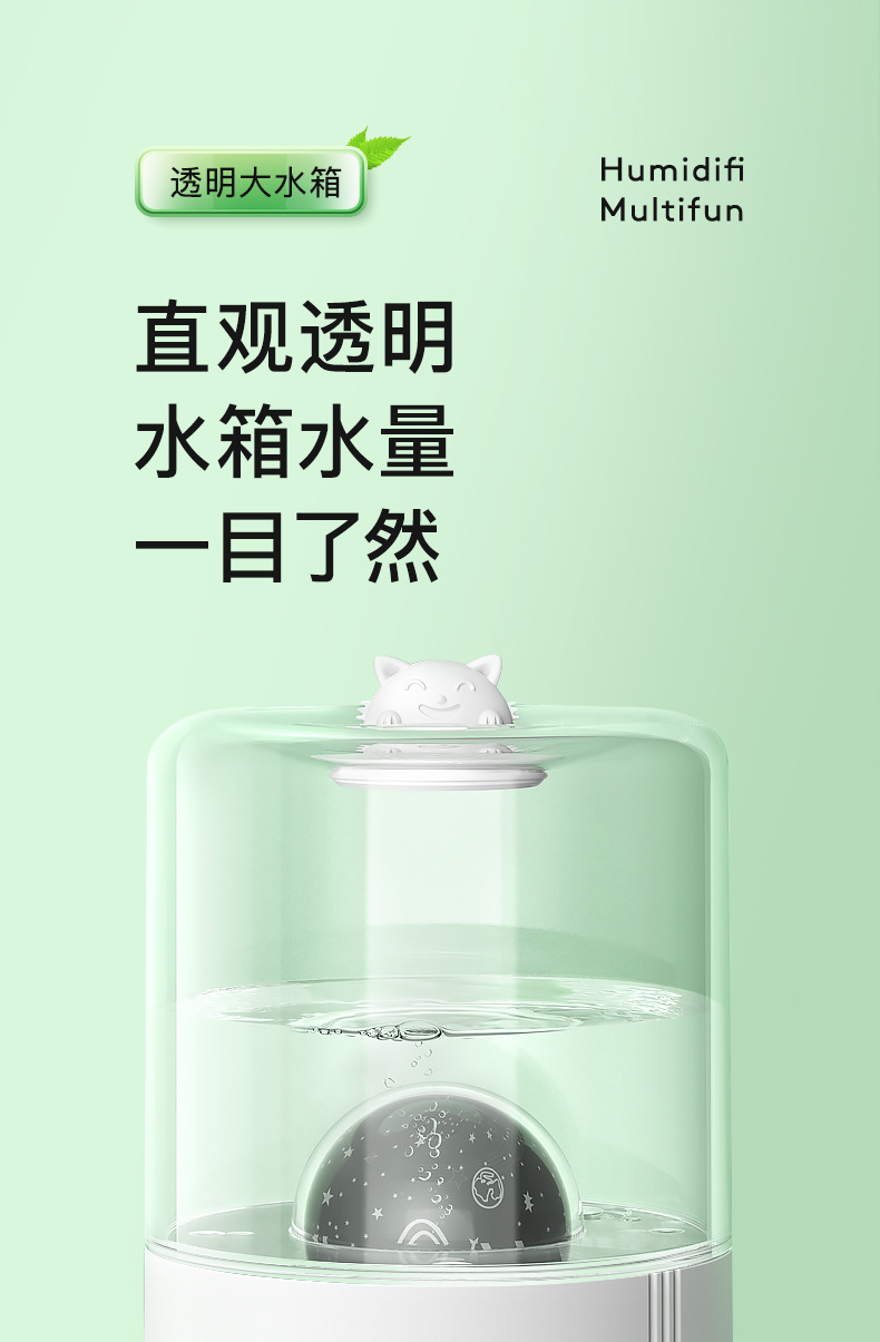2021 New Rotating Projector Humidifier USB Built-in Battery Humidifier Bedroom Noiseless Humidifier Source