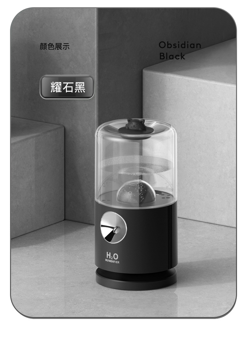 2021 New Rotating Projector Humidifier USB Built-in Battery Humidifier Bedroom Noiseless Humidifier Source