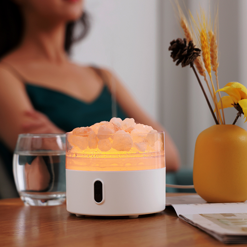 New Home Large Capacity Anion Natural Crystal Rock Night Light Salt Stone USB Aroma Diffuser Humidifier