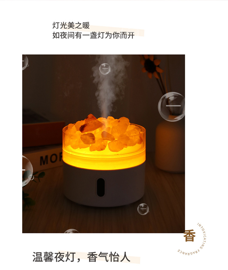 New Home Large Capacity Anion Natural Crystal Rock Night Light Salt Stone USB Aroma Diffuser Humidifier