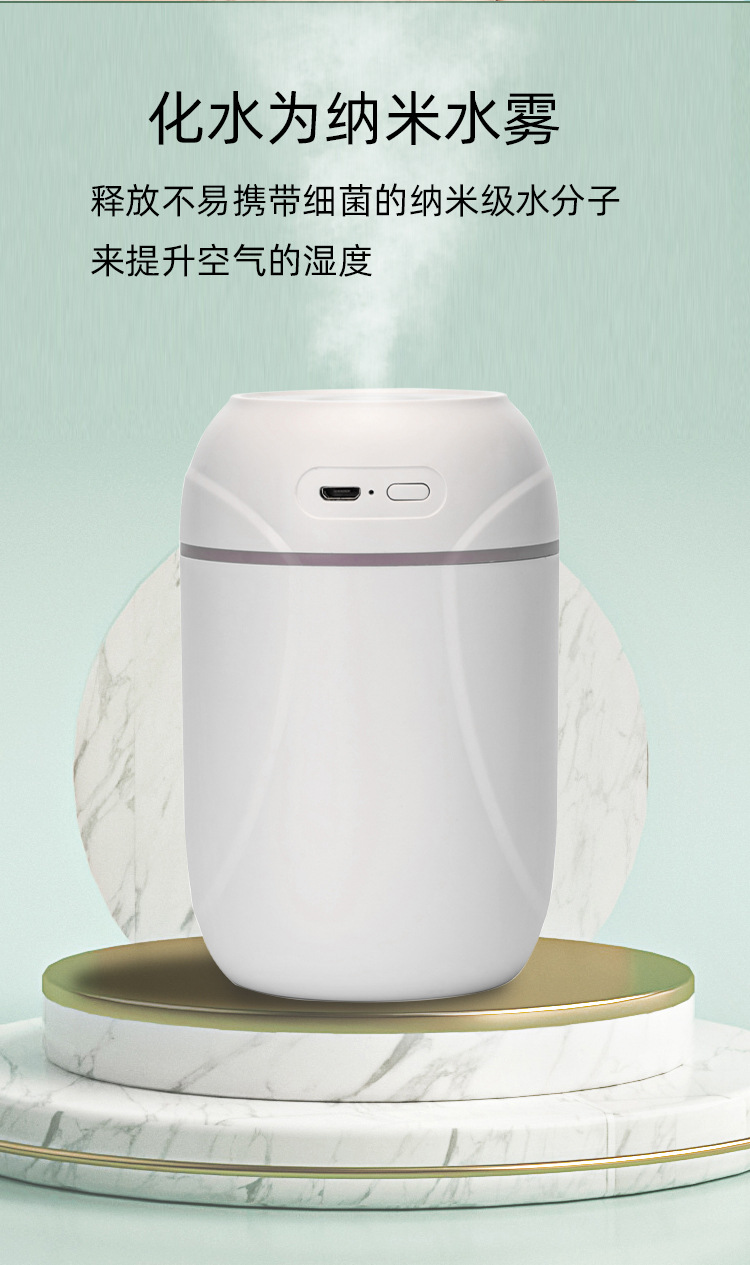 Colorful Humidifier Household Silent Bedroom USB Charging Large Capacity Portable Car Spray Air Humidifier