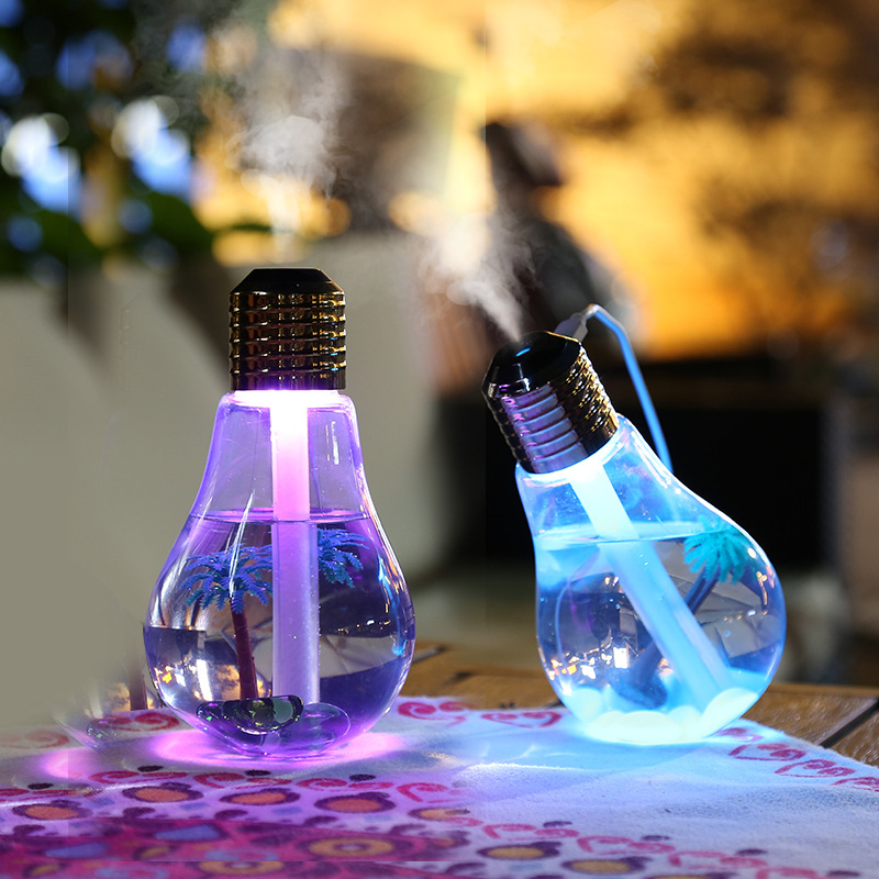 Creative Mini Humidifier Mute Small USB Large Capacity Desktop Air Colorful Bulb Humidifier