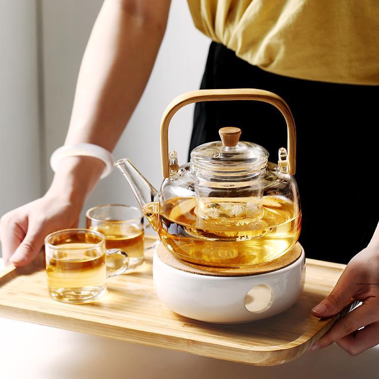 Office Kettle Electric Ceramic Stove Lifting Handle Tea Brewing Pot Bubble Scented Tea Set Induction Cooker Glass Teapot