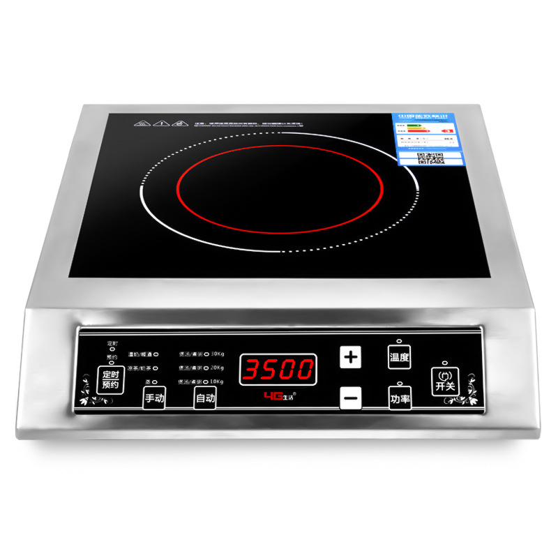 4G Life 3500W Household High-Power Induction Cooker Commercial Flat Desktop Button Stainless Steel Soup Cooking