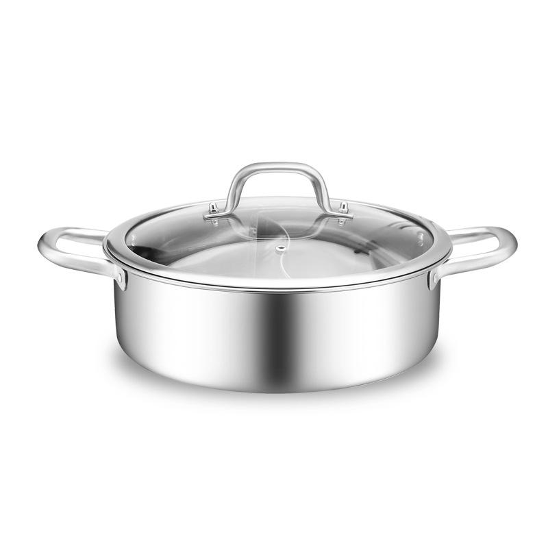 Steel Mandarin Duck Hot Pot Side Furnace Pot Two Flavor Hot Pot Clear Soup Pot Induction Cooker Gas Furnace Available