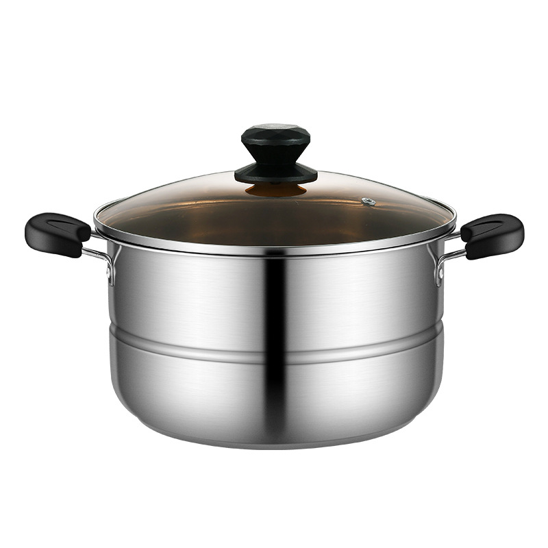 Household Small Double-Layer Stainless Steel Steamer for Steamed Buns Dormitory Induction Cooker for Gas Range Steamer