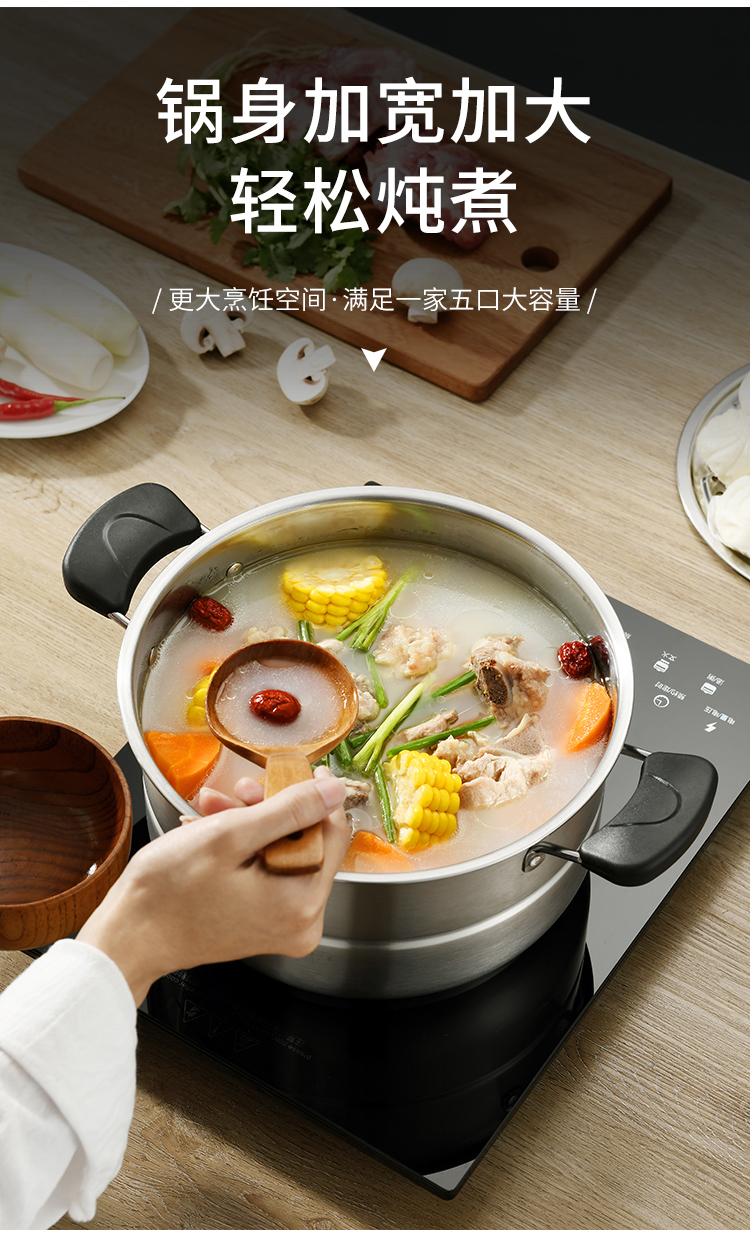 Household Small Double-Layer Stainless Steel Steamer for Steamed Buns Dormitory Induction Cooker for Gas Range Steamer Household Small Double-Layer Stainless Steel Steamer for Steamed Buns Dormitory Induction Cooker for Gas Range Steamer