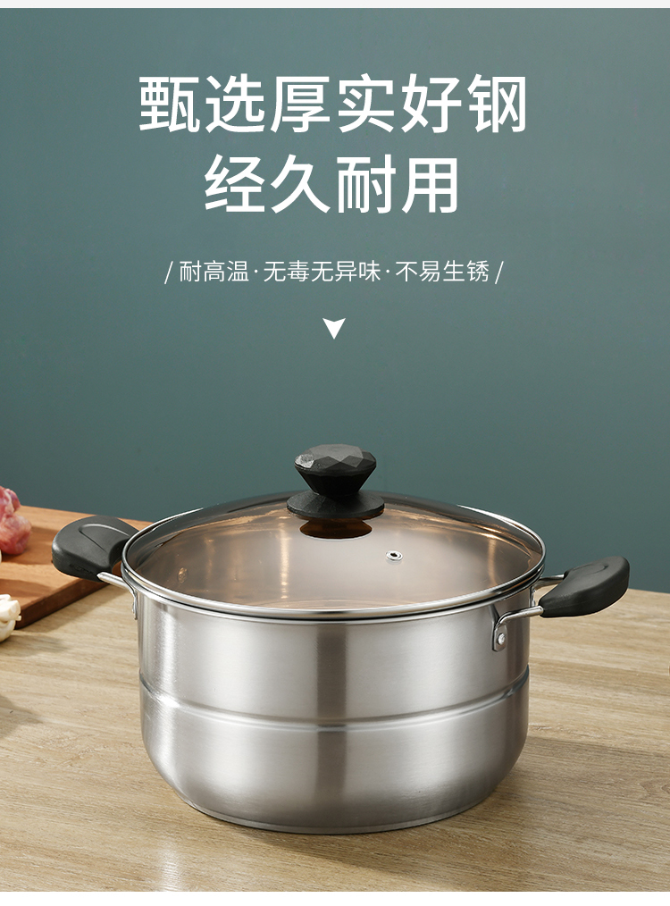 Household Small Double-Layer Stainless Steel Steamer for Steamed Buns Dormitory Induction Cooker for Gas Range Steamer Household Small Double-Layer Stainless Steel Steamer for Steamed Buns Dormitory Induction Cooker for Gas Range Steamer