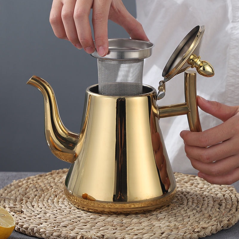 Couss Pot Teapot Non-Magnetic European Coffee Pot Household Hotel with Strainer Cold Kettle Induction Cooker Universal