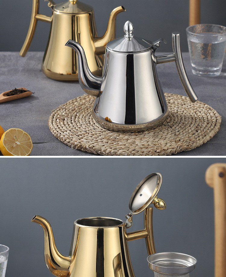 Couss Pot Teapot Non-Magnetic European Coffee Pot Household Hotel with Strainer Cold Kettle Induction Cooker Universal
