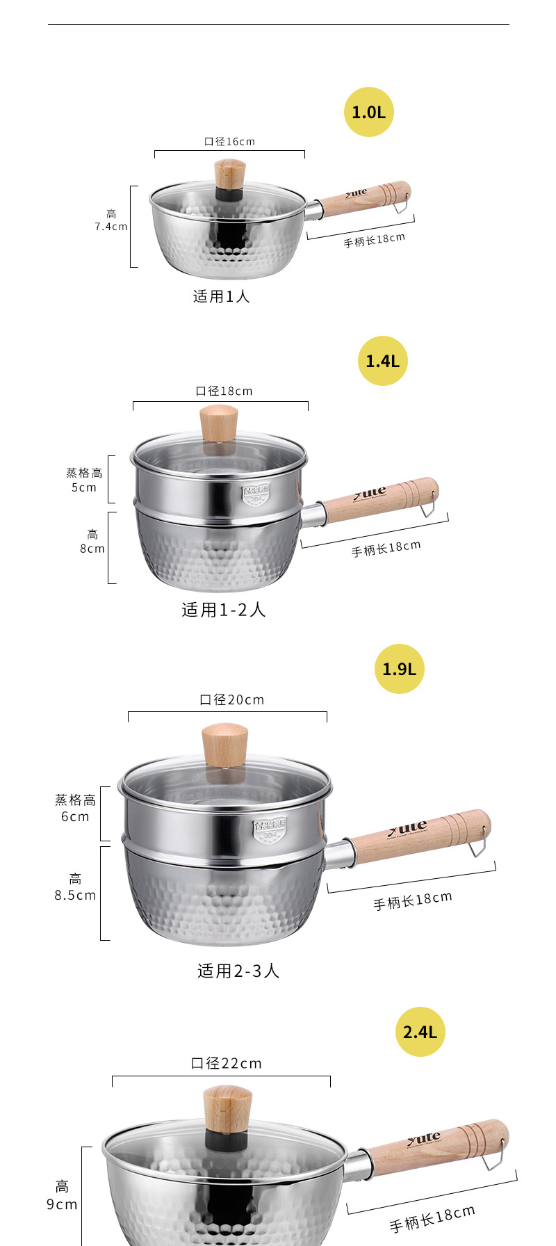 Thickened 304 Stainless Steel Small Milk Boiling Pot Soup Pot Induction Cooker Complementary Food Pot Instant Noodle Pot Thickened 304 Stainless Steel Small Milk Boiling Pot Soup Pot Induction Cooker Complementary Food Pot Instant Noodle Pot
