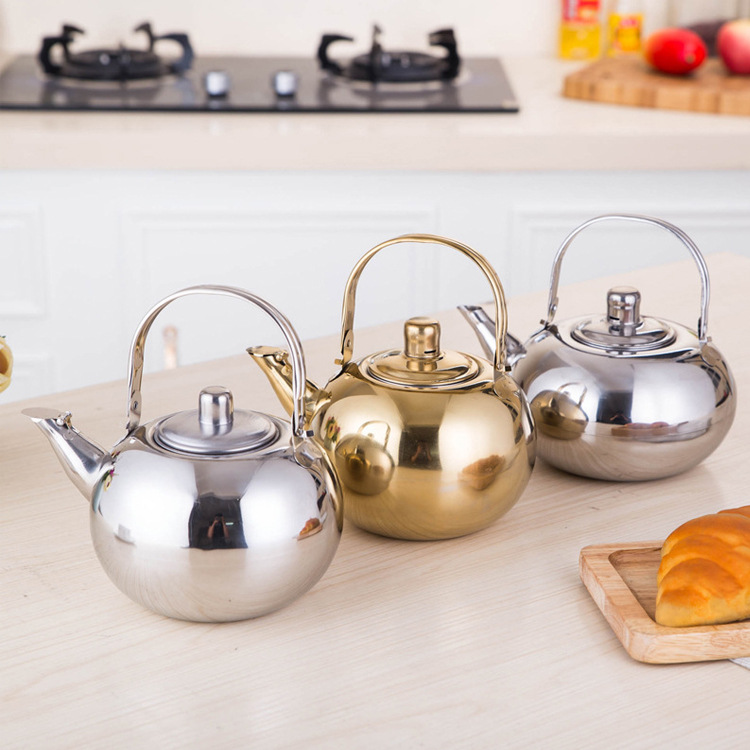 Stainless Steel Kettle 14cm with Strainer Tea Delicate Pot Restaurant Hotel Teapot Induction Cooker Kettle
