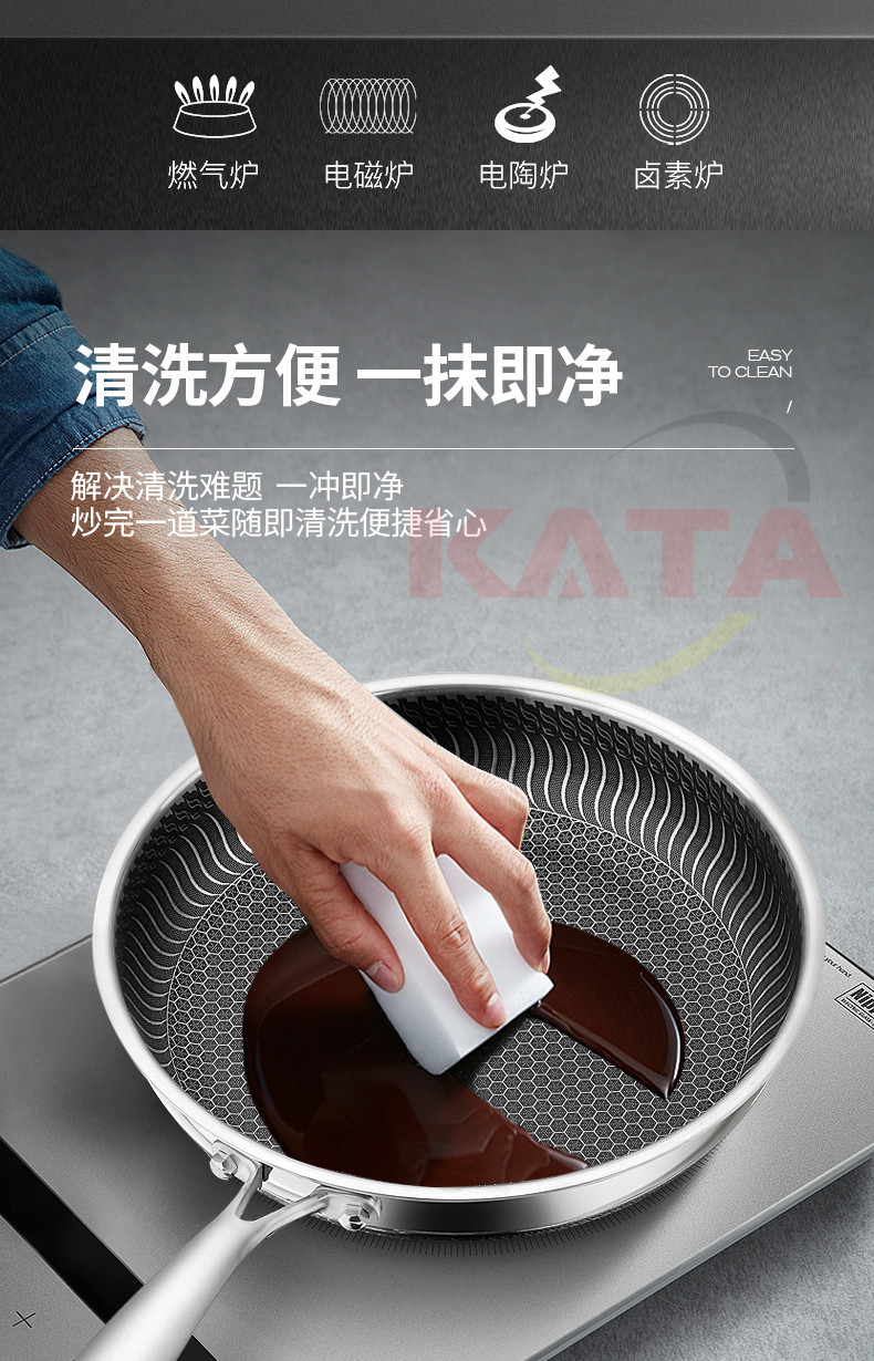 Stainless Steel Pan NonStick Pan Household Omelet Steak Frying Pan and Pancake Pan Induction Cooker Gas Stove Universal Stainless Steel Pan NonStick Pan Household Omelet Steak Frying Pan and Pancake Pan Induction Cooker Gas Stove Universal