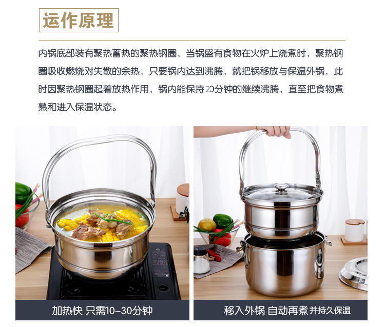 304 Flameout Thermal Cooker for Electric Cooktop as Well as Gas Stove Continuous Cooking LongLasting Fireless Cooker 304 Flameout Thermal Cooker for Electric Cooktop as Well as Gas Stove Continuous Cooking LongLasting Fireless Cooker