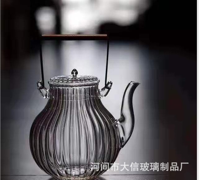 First Daisy Pattern Glass Teapot Copper Handles LoopHandled Teapot Electric Ceramic Cooktop Tea Cooker Glass Tea Set