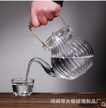 First Daisy Pattern Glass Teapot Copper Handles LoopHandled Teapot Electric Ceramic Cooktop Tea Cooker Glass Tea Set