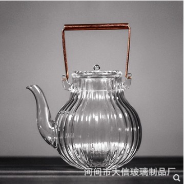 First Daisy Pattern Glass Teapot Copper Handles LoopHandled Teapot Electric Ceramic Cooktop Tea Cooker Glass Tea Set