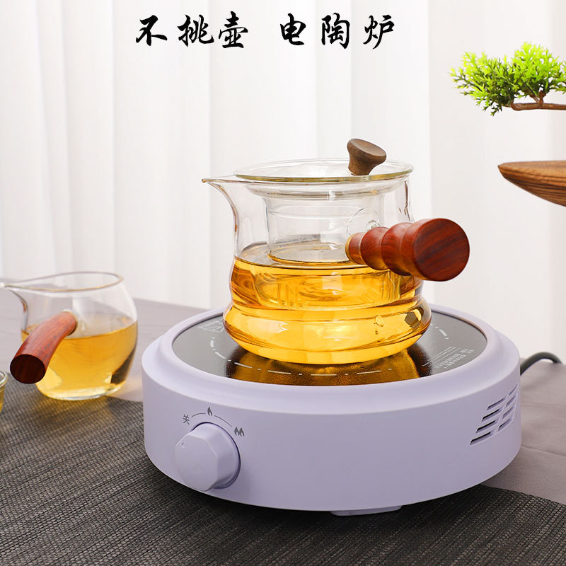 round Electric Ceramic Stove Tea Cooker Household Small Knob Infrared Electric Tea Stove Tea Making Water Boiler Mute