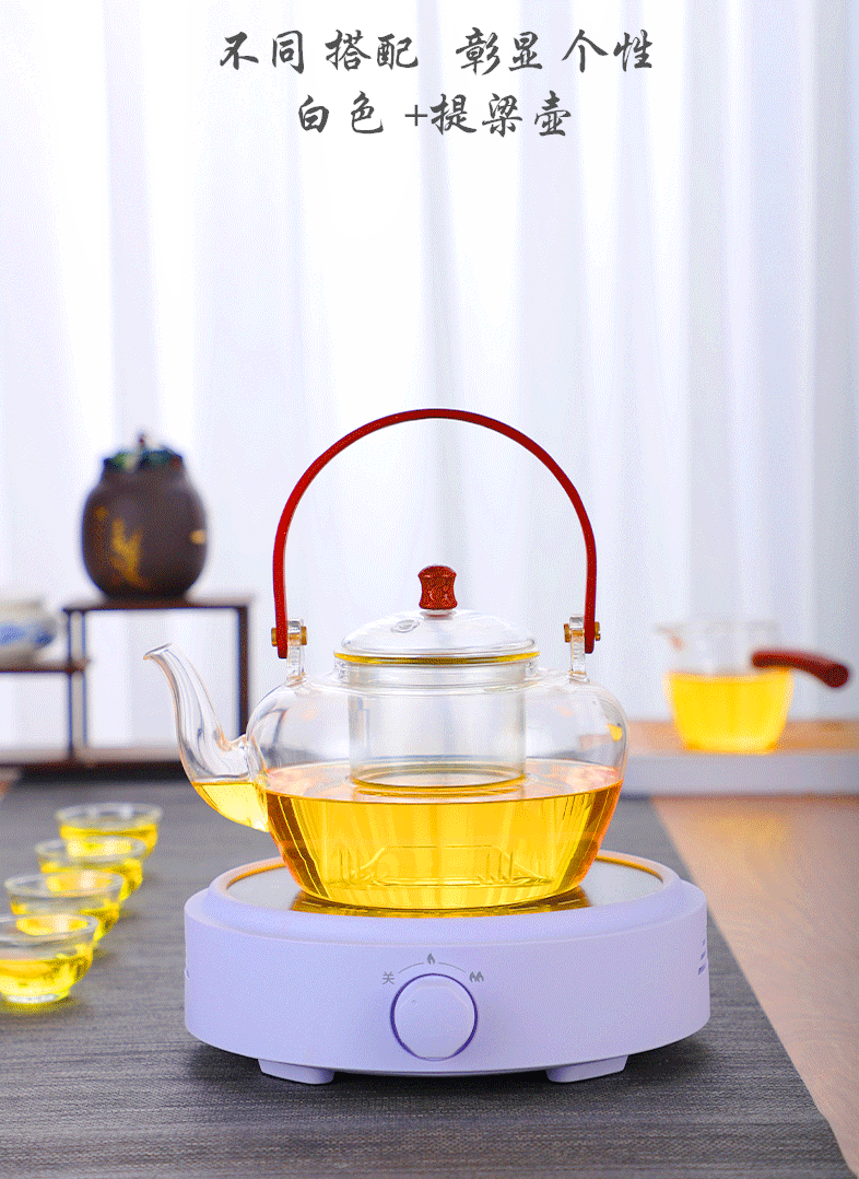 round Electric Ceramic Stove Tea Cooker Household Small Knob Infrared Electric Tea Stove Tea Making Water Boiler Mute