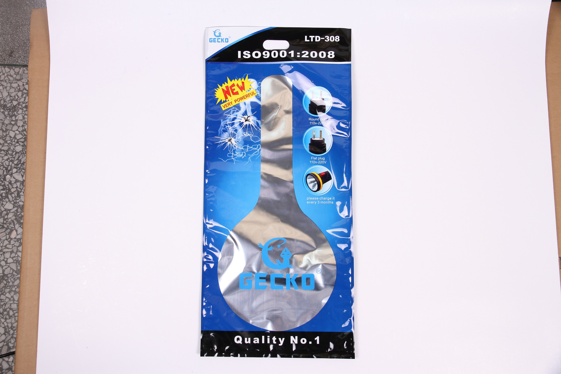 Factory Direct Sales Gecko Brand LTD-308 With LED Flashlight Detachable Charging Electric Mosquito Swatter
