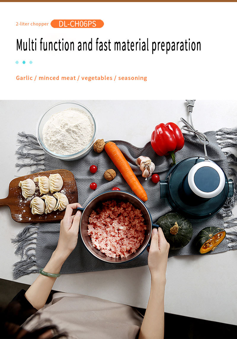 DSP Dansong 2L stainless steel household small multi-function food supplement cooking machine mixing minced meat grinder