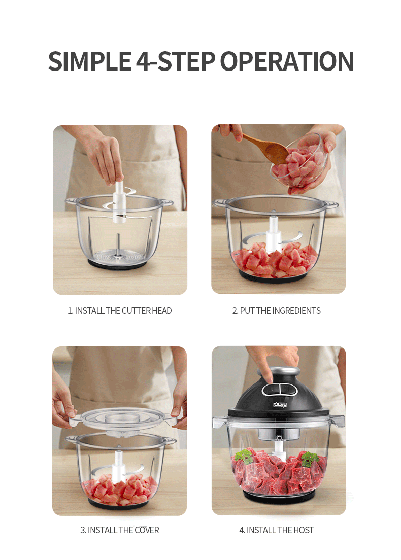 DSP DSP Meat Grinder Household 2.5L Electric Glass Meat Grinder for Mincing and Mincing Vegetables Babycook DSP DSP Meat Grinder Household 2.5L Electric Glass Meat Grinder for Mincing and Mincing Vegetables Babycook