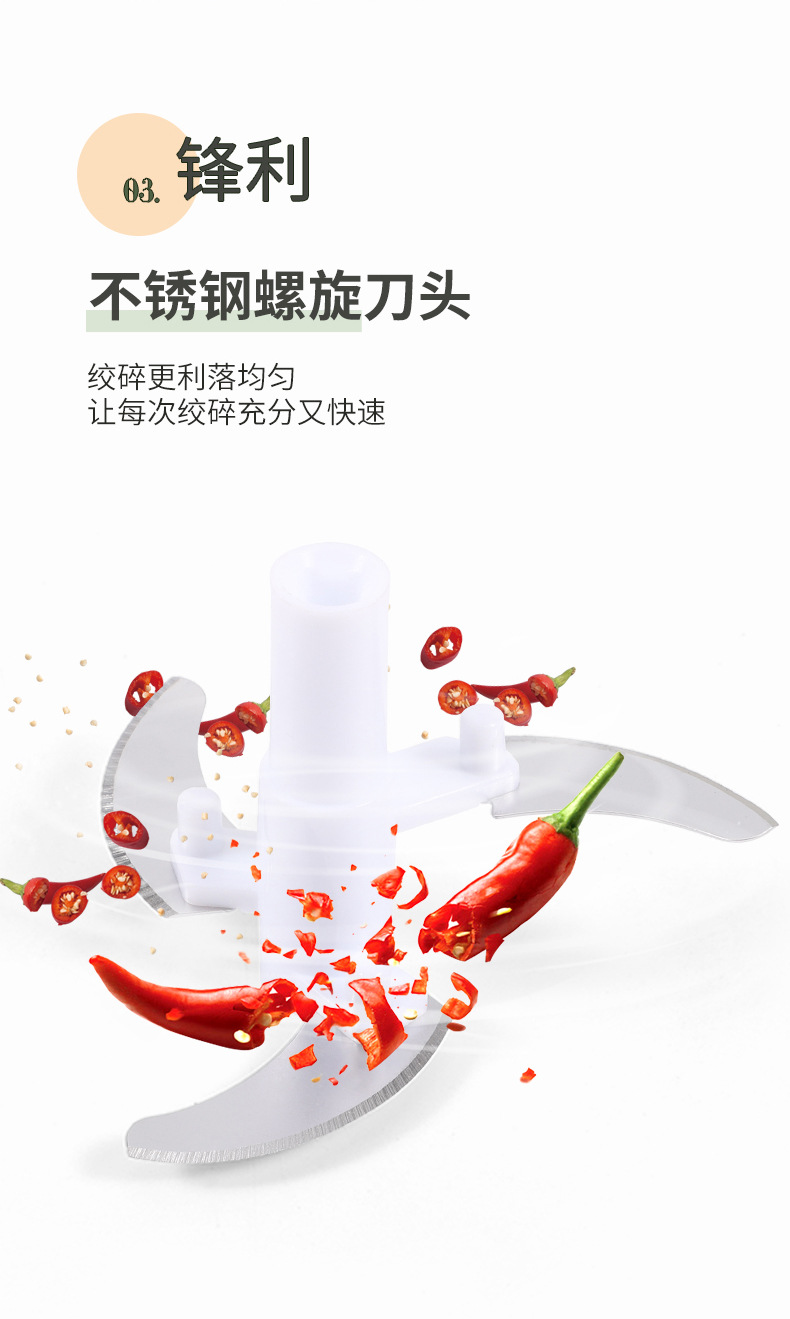 Electric Garlic Press Meat Grinder Chopper Multi-Function Kitchen Cooking Machine Babycook Egg Beater