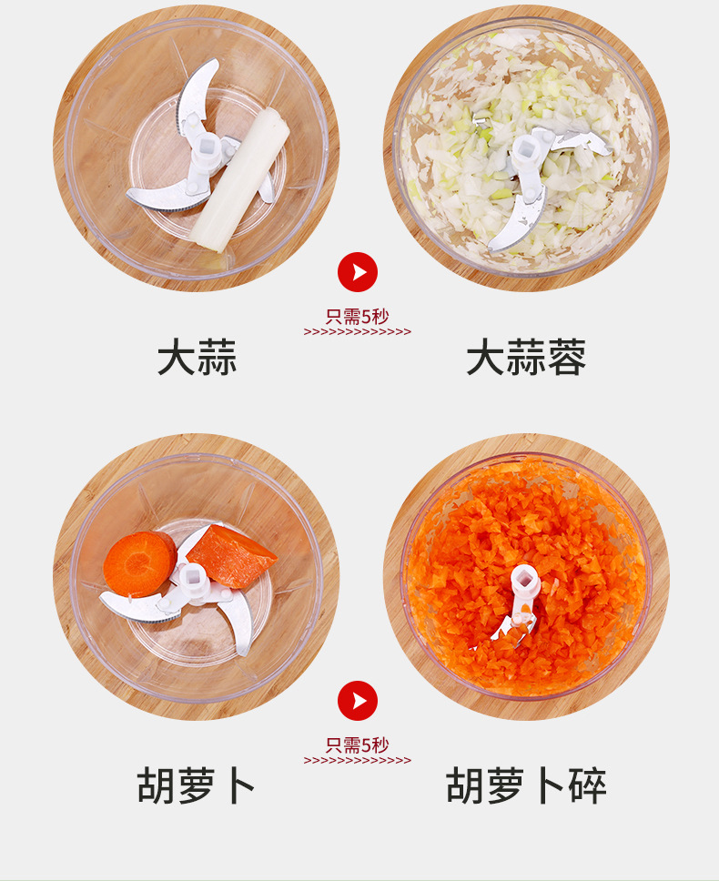 Electric Garlic Press Meat Grinder Chopper Multi-Function Kitchen Cooking Machine Babycook Egg Beater