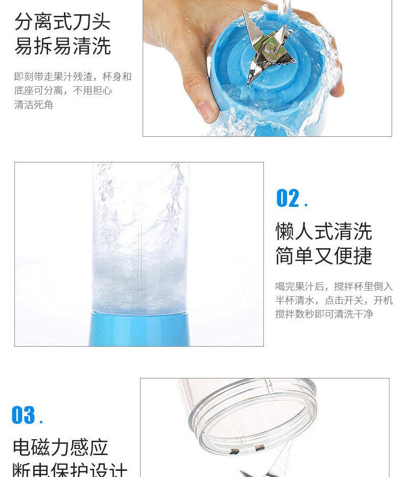 Cross-Border New Arrival Portable Juicer Mini Household Electric Juicer Cup USB Charging Wireless Fruit Mixer Cross-Border New Arrival Portable Juicer Mini Household Electric Juicer Cup USB Charging Wireless Fruit Mixer