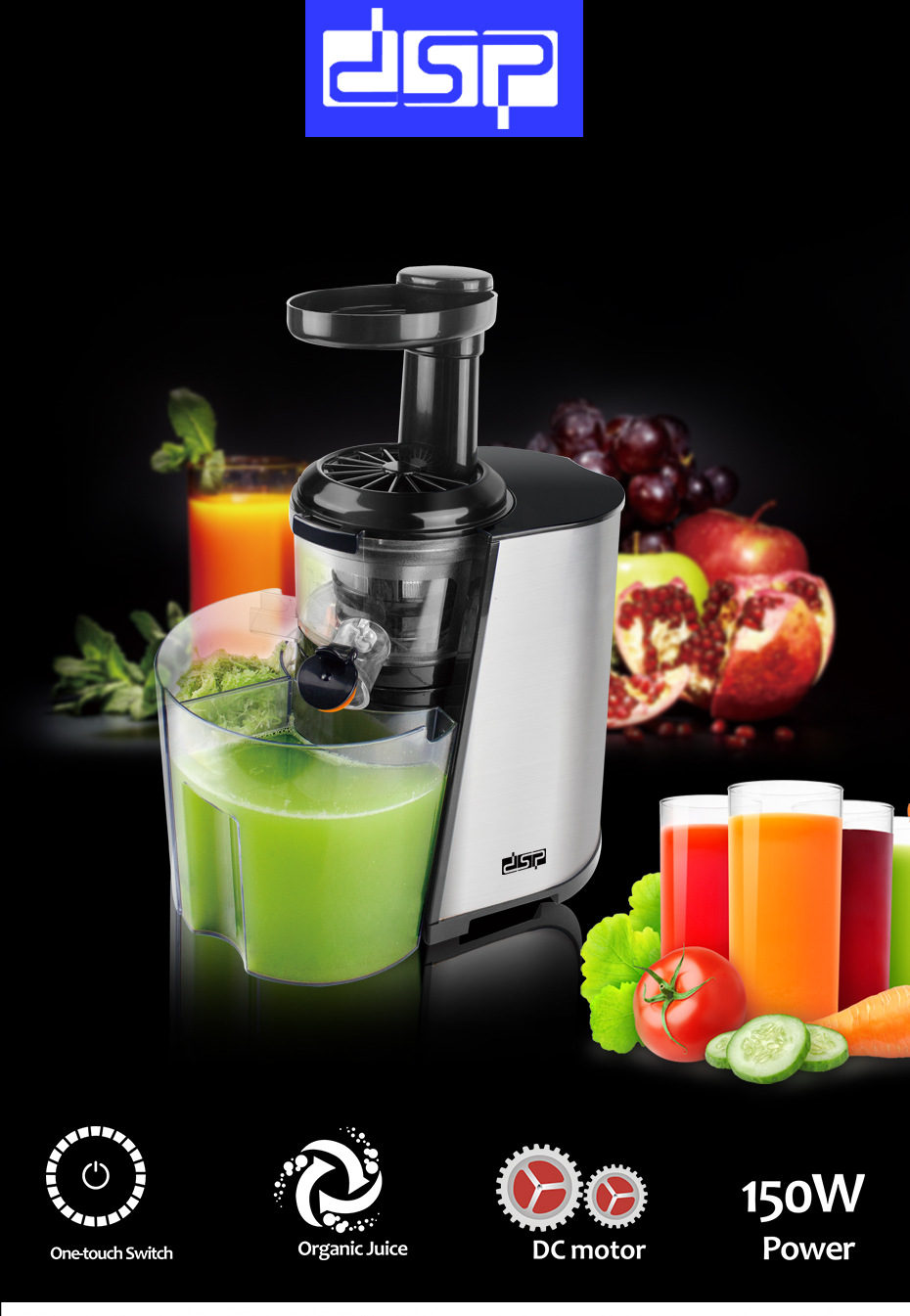DSP DSP Cross-Border Multi-Functional Household Automatic Fruit and Vegetable Blender Slag Juice Separation Juice Juicer