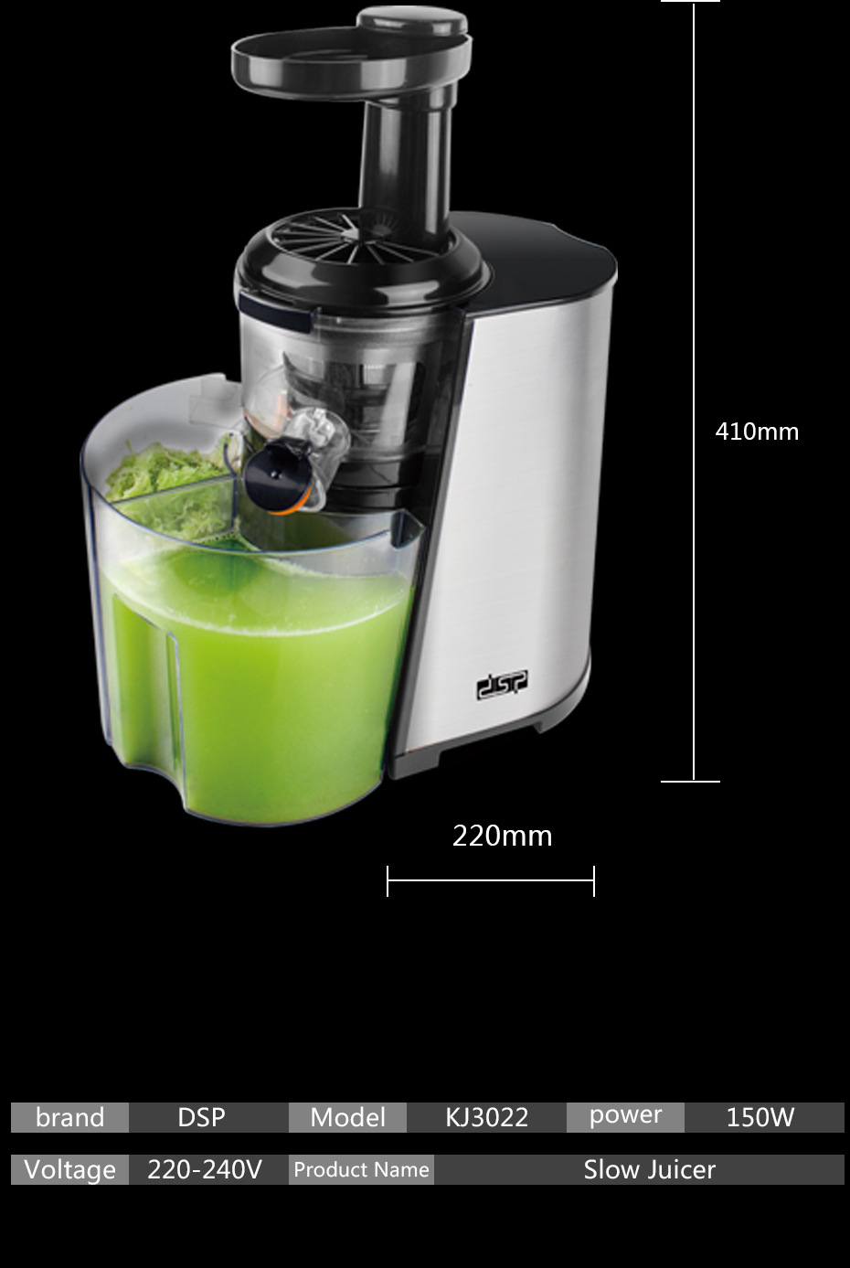 DSP DSP Cross-Border Multi-Functional Household Automatic Fruit and Vegetable Blender Slag Juice Separation Juice Juicer