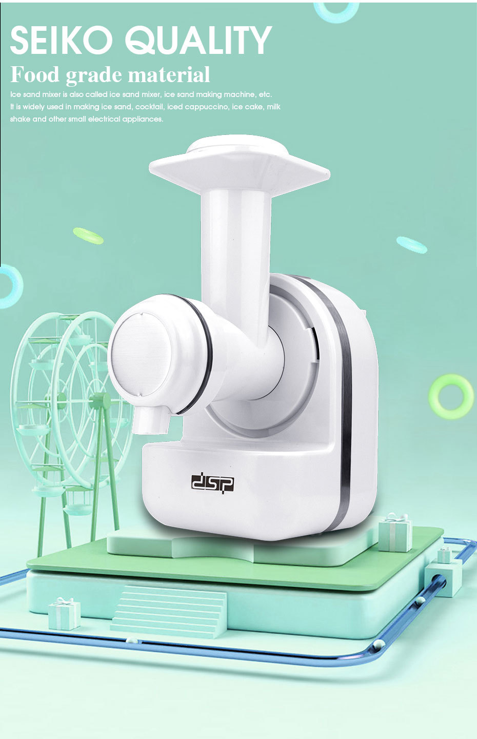 DSP DSP Three-in-One Mini Household Small Blender Juice Extractor Fruit and Vegetable Slicer Electric Juicer