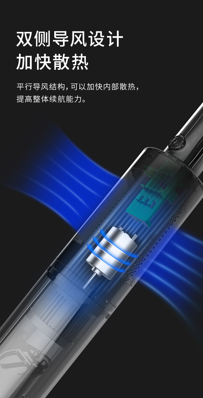 Car High Power Wet/Dry Vacuum Cleaner Car Cleaner Wireless Vacuum Cleaner with Light Dual Use in Car and Home