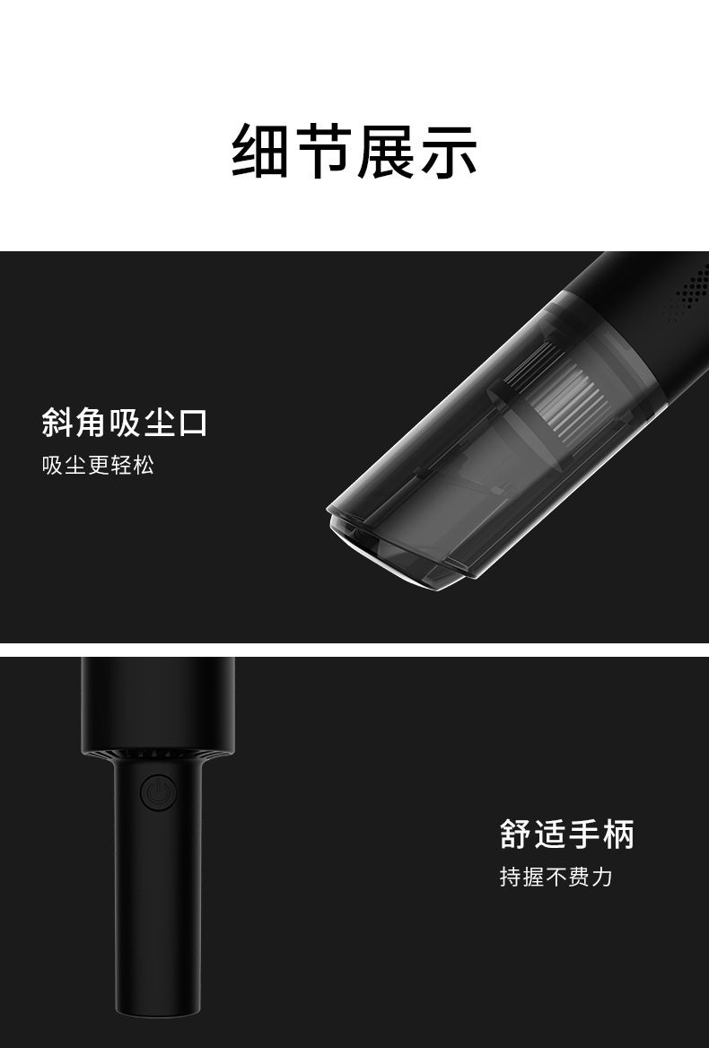 Car High Power Wet/Dry Vacuum Cleaner Car Cleaner Wireless Vacuum Cleaner with Light Dual Use in Car and Home