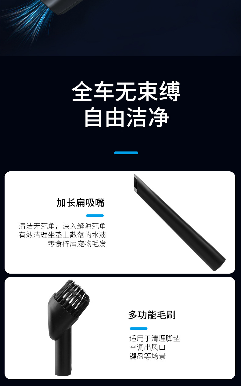 New Car Supplies Handheld Portable Car Home Wet/Dry Vacuum Cleaner Wireless High Power Car Cleaner