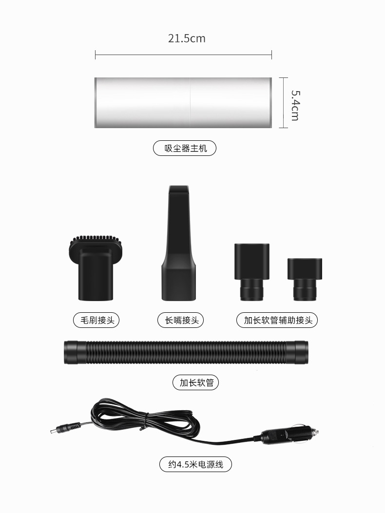 Car Vacuum Cleaner 12V High Performance Rate 120W Wet and Dry Car Vacuum Cleaner Handheld Dust Removal Powerful Small