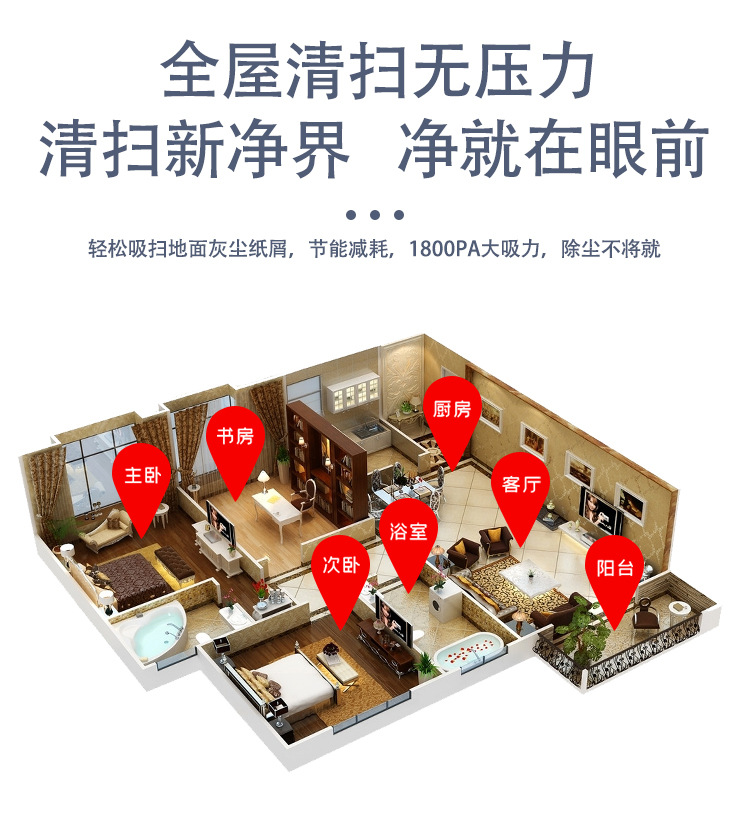 Intelligent Cleaning Robot Household Charging Vacuum Cleaner Three-in-One Sweeping Robot Home Appliance 