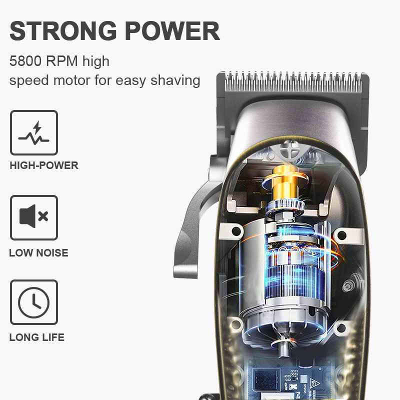 DSPHousehold Electric Hair Clipper Long Endurance Stainless Steel Cutter Head Electric Clipper No Stuck Hair 90398
