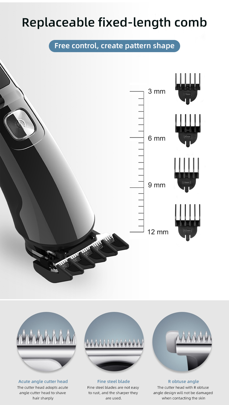 Komex multifunction 6 in 1 grooming kit IPX6 hair trimmer USB rechargeable electric hair clipper