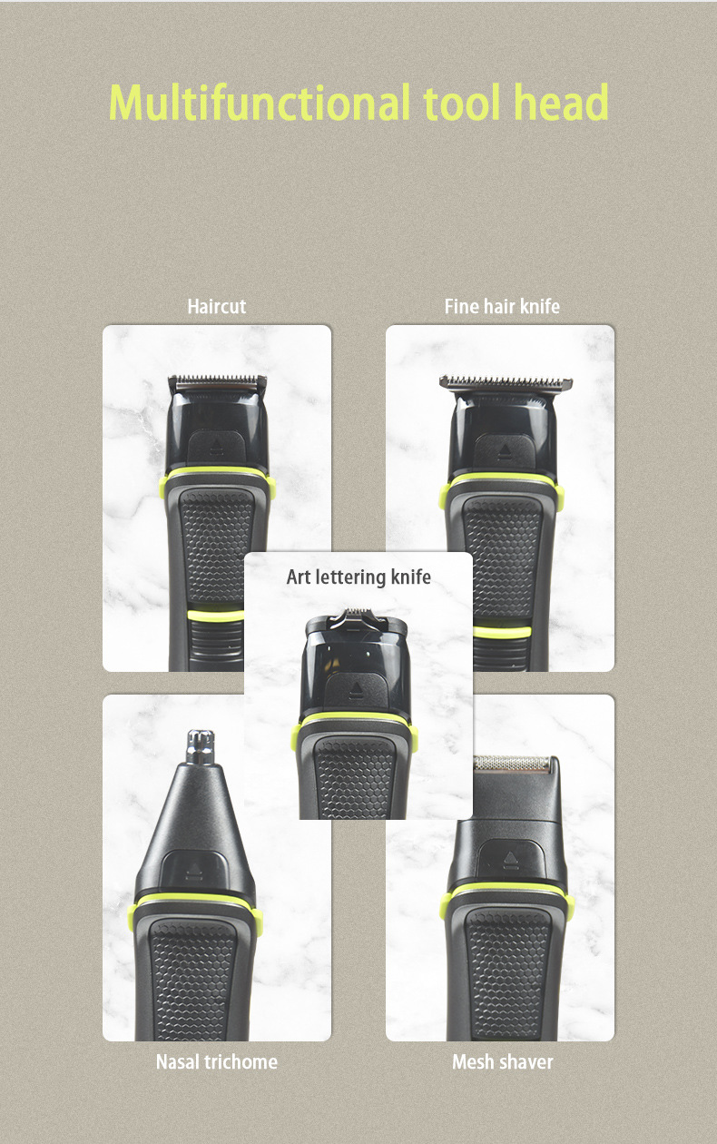 DSP DSP Five-in-One Multifunctional Household Hair Clipper Suit Electric Shaver Nose Hair Trimmer Electric Clipper