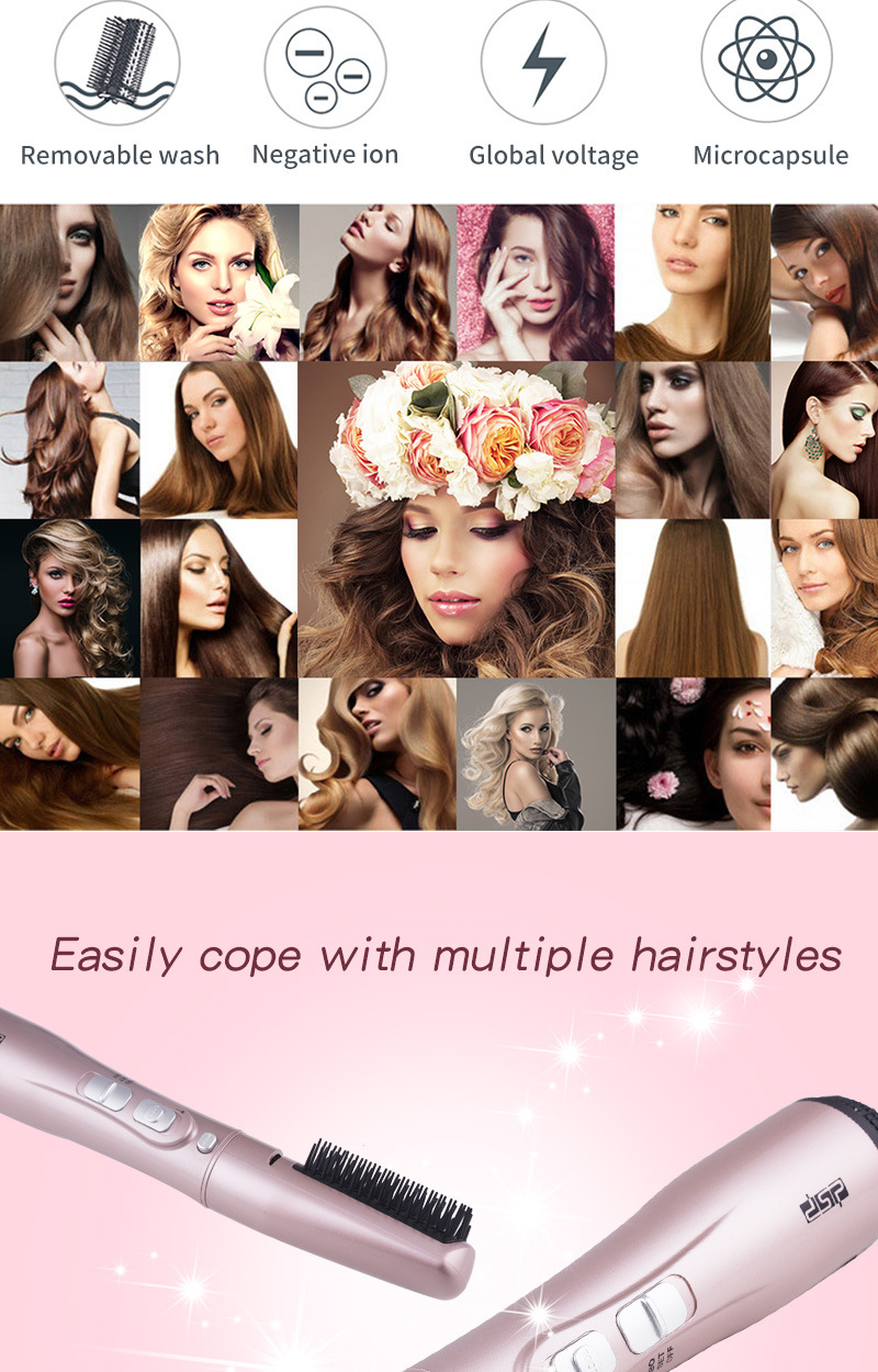 DSP DSP 2-in-1 Household Multi-Function Hot Air Straight Comb Electric Hair Drier Comb Set DSP DSP 2-in-1 Household Multi-Function Hot Air Straight Comb Electric Hair Drier Comb Set