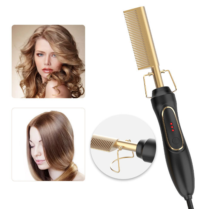 Amazon Wet and Dry Electric Copper Comb Hair Straightener Household Perm HairHair Drier
