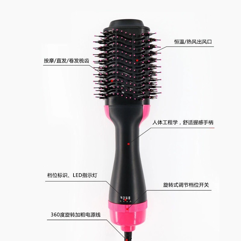 Hot Hot Air Comb 2in1 Multifunctional Anion Wind Comb Hair Curler Straight Hair Roll Brush Electric Hair Drier Comb