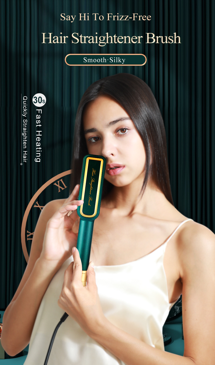 Dual-Use Curly Hair Exclusive for Cross-Border Straight Comb Ceramic Electric Negative Ion Hair Drier