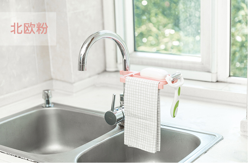 Tap water rack sink storage rack kitchen supplies sink sponge towel rack