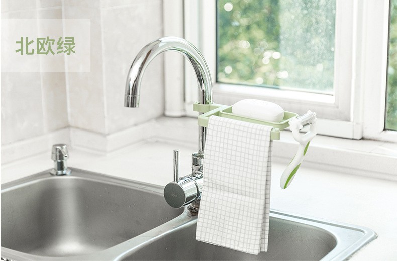 Tap water rack sink storage rack kitchen supplies sink sponge towel rack